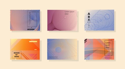 Set of horizontal a4 covers, brochure, flyer template design with abstract background