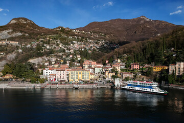 Fototapeta na wymiar The harbor of Varenna on Lake Como