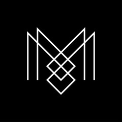 Letter M MM logo template