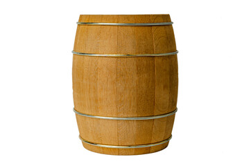 wooden barrel of isolate on a white background. copyspace