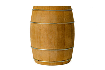 Obraz premium wooden barrel of isolate on a white background. copyspace