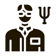 scientific medical representative of psychology glyph icon vector. scientific medical representative of psychology sign. isolated symbol illustration