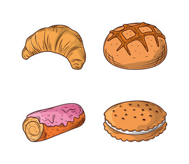 bread icons set