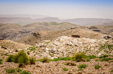 Landscape view with mountains around Midelt province in Morocco in April