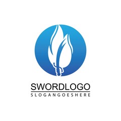 Sword Fire Logo Vector Template Design