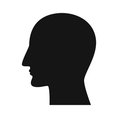 Man side profile, human head silhouettes isolated