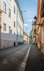 Fototapeta na wymiar Street view of the city of Zagreb in Croatia
