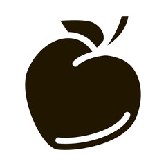 heart shaped fruit glyph icon vector. heart shaped fruit sign. isolated symbol illustration