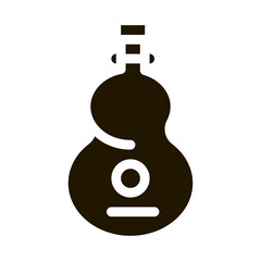 plain wooden guitar glyph icon vector. plain wooden guitar sign. isolated symbol illustration