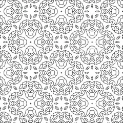 Geometric vector pattern with triangular elements. Seamless abstract ornament for wallpapers and backgrounds. Black and white colors. 