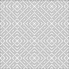 Geometric vector pattern with triangular elements. Seamless abstract ornament for wallpapers and backgrounds. Black and white colors. 
