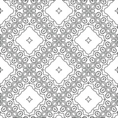 Geometric vector pattern with triangular elements. Seamless abstract ornament for wallpapers and backgrounds. Black and white colors. 
