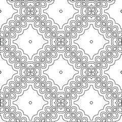 Geometric vector pattern with triangular elements. Seamless abstract ornament for wallpapers and backgrounds. Black and white colors. 