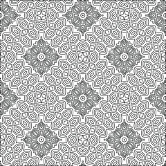 Geometric vector pattern with triangular elements. Seamless abstract ornament for wallpapers and backgrounds. Black and white colors. 