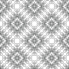 Geometric vector pattern with triangular elements. Seamless abstract ornament for wallpapers and backgrounds. Black and white colors. 