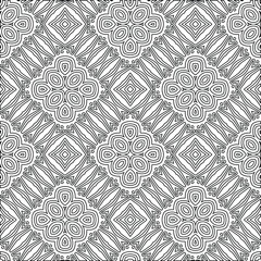 Geometric vector pattern with triangular elements. Seamless abstract ornament for wallpapers and backgrounds. Black and white colors. 