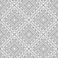 Geometric vector pattern with triangular elements. Seamless abstract ornament for wallpapers and backgrounds. Black and white colors. 