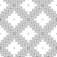 Geometric vector pattern with triangular elements. Seamless abstract ornament for wallpapers and backgrounds. Black and white colors. 