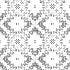 Geometric vector pattern with triangular elements. Seamless abstract ornament for wallpapers and backgrounds. Black and white colors. 