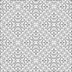 Fototapeta premium Geometric vector pattern with triangular elements. Seamless abstract ornament for wallpapers and backgrounds. Black and white colors. 