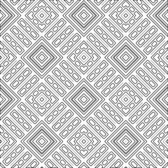 Fototapeta premium Geometric vector pattern with triangular elements. Seamless abstract ornament for wallpapers and backgrounds. Black and white colors. 