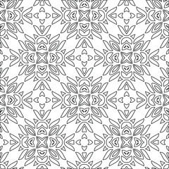Geometric vector pattern with triangular elements. Seamless abstract ornament for wallpapers and backgrounds. Black and white colors. 