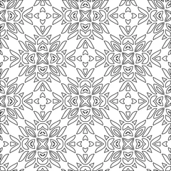 Schilderijen op glas Geometric vector pattern with triangular elements. Seamless abstract ornament for wallpapers and backgrounds. Black and white colors.  © t2k4