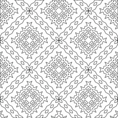 Geometric vector pattern with triangular elements. Seamless abstract ornament for wallpapers and backgrounds. Black and white colors. 