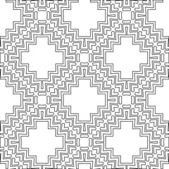 Geometric vector pattern with triangular elements. Seamless abstract ornament for wallpapers and backgrounds. Black and white colors. 