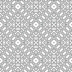 Geometric vector pattern with triangular elements. Seamless abstract ornament for wallpapers and backgrounds. Black and white colors. 