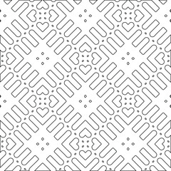  Geometric vector pattern with triangular elements. Seamless abstract ornament for wallpapers and backgrounds. Black and white colors. 
