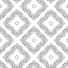  Geometric vector pattern with triangular elements. Seamless abstract ornament for wallpapers and backgrounds. Black and white colors. 