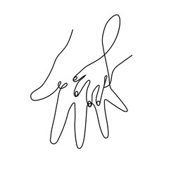 Icon of an adult parents hand holding hand.