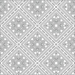  Geometric vector pattern with triangular elements. Seamless abstract ornament for wallpapers and backgrounds. Black and white colors. 