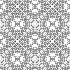  Geometric vector pattern with triangular elements. Seamless abstract ornament for wallpapers and backgrounds. Black and white colors. 