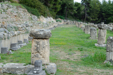 The Amphiareion of Oropos Greece naturalerosion harmed the cloumns of stoa building