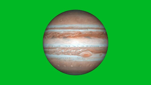 4k Jupiter Planet Spinning Green Screen