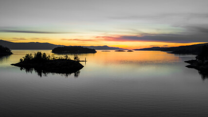 West Coast Sunset from Drone