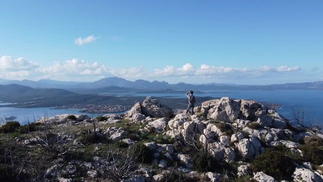 Fantastica vista di Golfo Aranci dal Monte Ruiu, Capo Figari, Sardegna