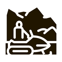 snowmobile winter transport glyph icon vector. snowmobile winter transport sign. isolated symbol illustration