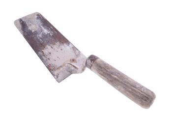 Trowel dirty with mortar. Accessories for construction workers.