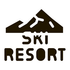 ski resort glyph icon vector. ski resort sign. isolated symbol illustration