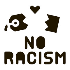 no racism torn label glyph icon vector. no racism torn label sign. isolated symbol illustration