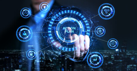 Business, Technology, Internet and network concept. Concept meaning proposed strategy or course of...