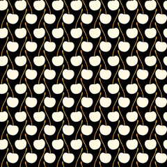 Seamless cherry fruit pattern, cherry print.