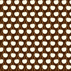 Seamless cherry fruit pattern, cherry print.