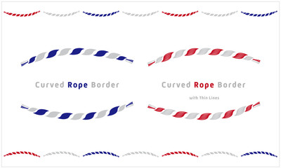 Curved rope border illustration, also with thin lines.