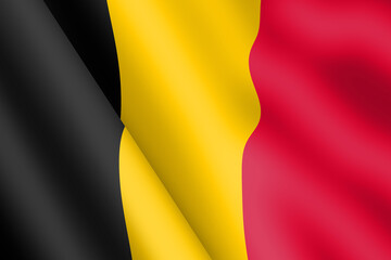 Belgium waving flag 3d illustration wind ripple