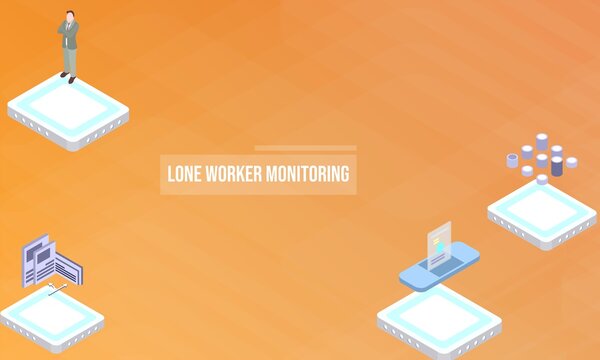 Lone Worker Monitoring Concept On Abstract Design