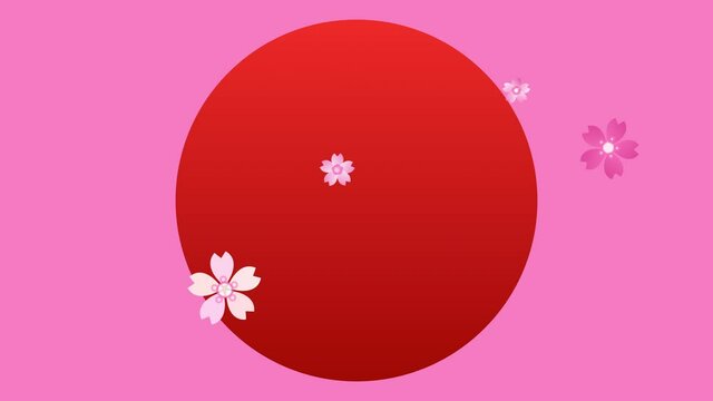 桜と日の丸のイメージ